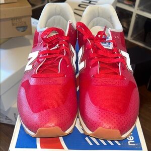 New Balance Red and White Athletic Shoes